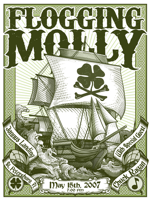 FLOGGING MOLLY TOUR POSTER The Art of Andrew Cremeans